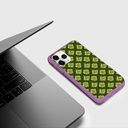 Чехол iPhone 11 Pro матовый Милитари Змеиная кожа ромб, цвет: 3D-фиолетовый — фото 2