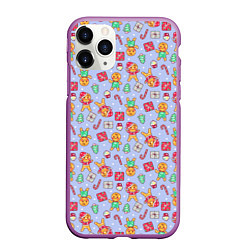 Чехол iPhone 11 Pro матовый Christmas Background, цвет: 3D-фиолетовый