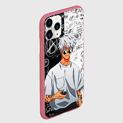Чехол iPhone 11 Pro матовый Сатору Годжо в очках - магическая битва, цвет: 3D-малиновый — фото 2