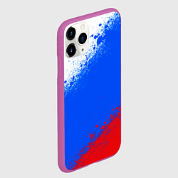Чехол iPhone 11 Pro матовый Флаг России - триколор, цвет: 3D-фиолетовый — фото 2