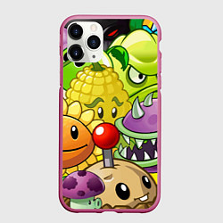 Чехол iPhone 11 Pro матовый Растения против зомби, цвет: 3D-малиновый