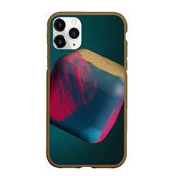 Чехол iPhone 11 Pro матовый Абстрактный огромный куб, цвет: 3D-коричневый