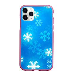 Чехол iPhone 11 Pro матовый Зима 2023, цвет: 3D-малиновый