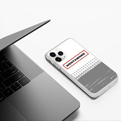 Чехол iPhone 11 Pro матовый Монтажник - в красной рамке на светлом, цвет: 3D-белый — фото 2