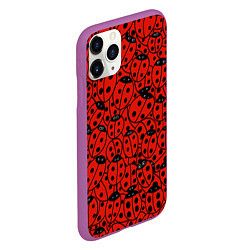 Чехол iPhone 11 Pro матовый Нашествие божьих коровок, цвет: 3D-фиолетовый — фото 2