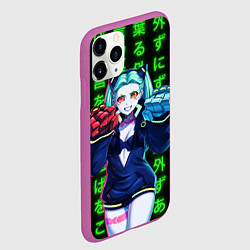 Чехол iPhone 11 Pro матовый Неоновые иероглифы - Rebecca, цвет: 3D-фиолетовый — фото 2