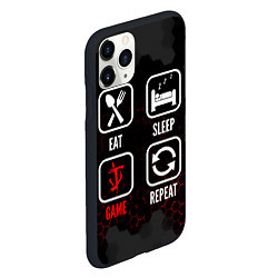 Чехол iPhone 11 Pro матовый Eat, sleep, Doom, repeat, цвет: 3D-черный — фото 2