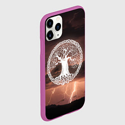 Чехол iPhone 11 Pro матовый Yggdrasil white rune, цвет: 3D-фиолетовый — фото 2