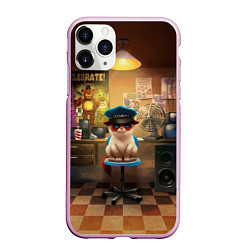Чехол iPhone 11 Pro матовый Сердитый кот, цвет: 3D-розовый