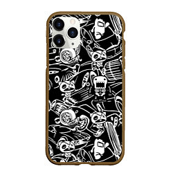 Чехол iPhone 11 Pro матовый JDM Pattern, цвет: 3D-коричневый