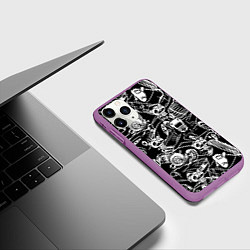 Чехол iPhone 11 Pro матовый JDM Pattern, цвет: 3D-фиолетовый — фото 2