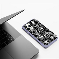 Чехол iPhone 11 Pro матовый JDM Pattern, цвет: 3D-светло-сиреневый — фото 2
