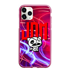 Чехол iPhone 11 Pro матовый JDM style - одноглазый котик, цвет: 3D-малиновый