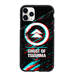Чехол iPhone 11 Pro матовый Ghost of Tsushima в стиле glitch и баги графики на