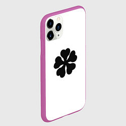 Чехол iPhone 11 Pro матовый Черный пятилистный клевер из аниме - черный клевер, цвет: 3D-фиолетовый — фото 2