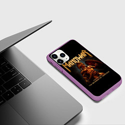 Чехол iPhone 11 Pro матовый Manowar rock, цвет: 3D-фиолетовый — фото 2