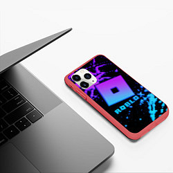 Чехол iPhone 11 Pro матовый Roblox logo neon gradient, цвет: 3D-красный — фото 2