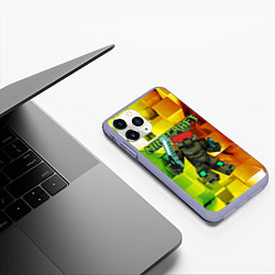Чехол iPhone 11 Pro матовый Minecraft - Мастер Чиф, цвет: 3D-светло-сиреневый — фото 2