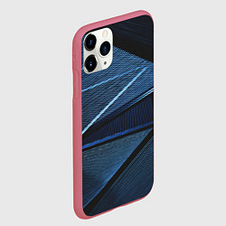 Чехол iPhone 11 Pro матовый Тёмные геометрические линии и фигуры, цвет: 3D-малиновый — фото 2
