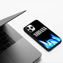 Чехол iPhone 11 Pro матовый Nirvana blue fire, цвет: 3D-черный — фото 2