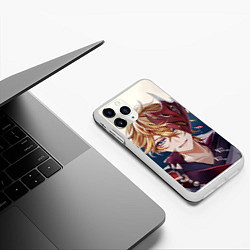 Чехол iPhone 11 Pro матовый Тарталья Genshin Impact, цвет: 3D-белый — фото 2