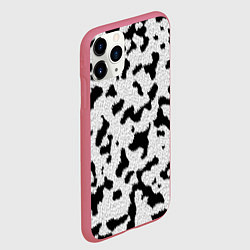 Чехол iPhone 11 Pro матовый Далматин - текстура, цвет: 3D-малиновый — фото 2