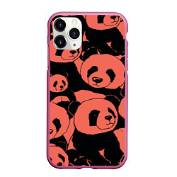 Чехол iPhone 11 Pro матовый С красными пандами, цвет: 3D-малиновый