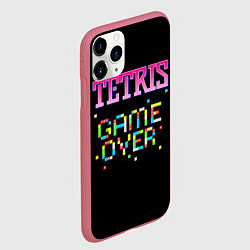 Чехол iPhone 11 Pro матовый Tetris - Game Over, цвет: 3D-малиновый — фото 2