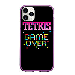 Чехол iPhone 11 Pro матовый Tetris - Game Over, цвет: 3D-фиолетовый