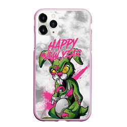 Чехол iPhone 11 Pro матовый Zombie rabbit Happy new year