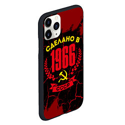 Чехол iPhone 11 Pro матовый Сделано в 1966 году в СССР и желтый серп и молот, цвет: 3D-черный — фото 2