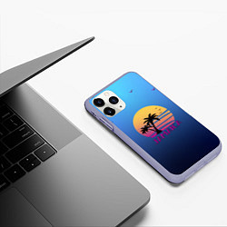 Чехол iPhone 11 Pro матовый Jamaica, цвет: 3D-светло-сиреневый — фото 2