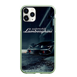 Чехол iPhone 11 Pro матовый Lamborghini - power - Italy, цвет: 3D-салатовый