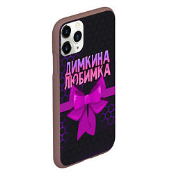 Чехол iPhone 11 Pro матовый Димкина любимка - соты, цвет: 3D-коричневый — фото 2