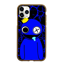 Чехол iPhone 11 Pro матовый Радужные друзья - персонаж Синий