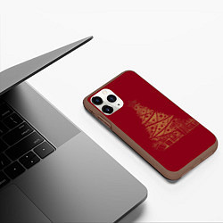 Чехол iPhone 11 Pro матовый Новогодняя ёлка, цвет: 3D-коричневый — фото 2