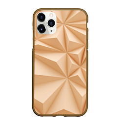 Чехол iPhone 11 Pro матовый Бежевые полигональные фигуры, цвет: 3D-коричневый