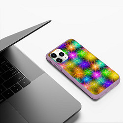 Чехол iPhone 11 Pro матовый Салют разноцветный, цвет: 3D-сиреневый — фото 2