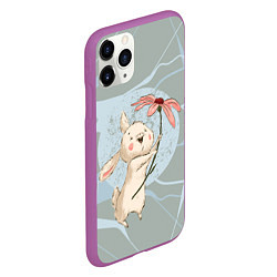 Чехол iPhone 11 Pro матовый Нежный зайка, цвет: 3D-фиолетовый — фото 2