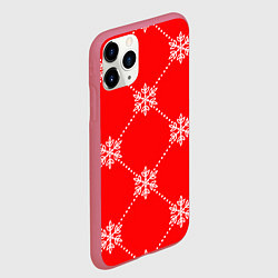 Чехол iPhone 11 Pro матовый Праздничный узор, цвет: 3D-малиновый — фото 2