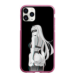 Чехол iPhone 11 Pro матовый Waifu Zero Two, цвет: 3D-малиновый