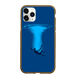 Чехол iPhone 11 Pro матовый Человек упавший в океан, цвет: 3D-коричневый