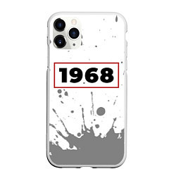 Чехол iPhone 11 Pro матовый 1968 - в красной рамке на светлом, цвет: 3D-белый