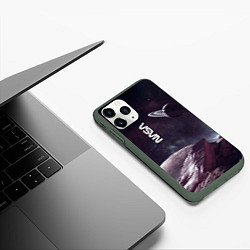 Чехол iPhone 11 Pro матовый Космический пейзаж - Saturn - Nasa, цвет: 3D-темно-зеленый — фото 2