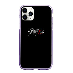 Чехол iPhone 11 Pro матовый Stray Kids white logo, цвет: 3D-светло-сиреневый