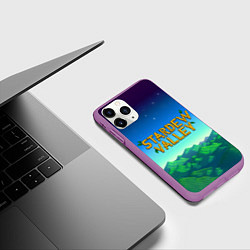 Чехол iPhone 11 Pro матовый Горы Stardew Valley, цвет: 3D-фиолетовый — фото 2