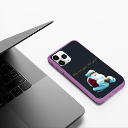 Чехол iPhone 11 Pro матовый Дед Мороз в поисках хорошего мальчика, цвет: 3D-фиолетовый — фото 2