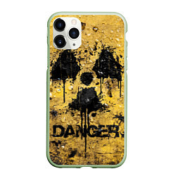 Чехол iPhone 11 Pro матовый Danger radiation, цвет: 3D-салатовый