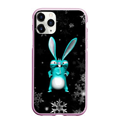 Чехол iPhone 11 Pro матовый Cheeky rabbit celebrates the new year, цвет: 3D-розовый