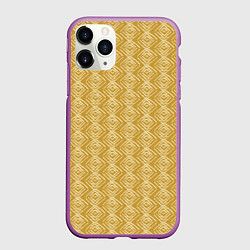 Чехол iPhone 11 Pro матовый Ромб штрихованный, цвет: 3D-фиолетовый